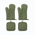 thumbnail image 1 of Oven Mitts and Pot Holders Set 4 Piece Heart Pattern Heat Resistant Cotton Kitchen Gloves for Baking Cooking Grilling and Serving Meals, 1 of 7