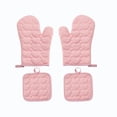 thumbnail image 1 of Oven Mitts and Pot Holders Set 4 Piece Heart Pattern Heat Resistant Cotton Kitchen Gloves for Baking Cooking Grilling and Serving Meals, 1 of 7