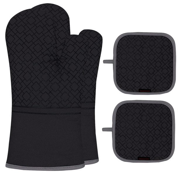 Oven Mitts and Pot Holders Set 4Pcs, Oven Gloves Kitchen Mitten