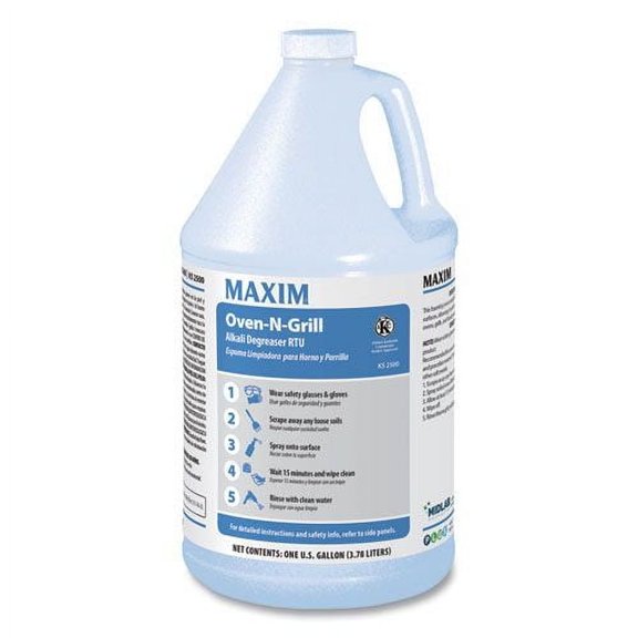 Maxim 250000-41 1 Gallon Bottle Oven-N-Grill RTU Alkali Degreaser - Citrus Scent (4/Carton)