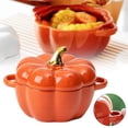 thumbnail image 1 of Oven Pumpkin Bowls Ceramic Pumpkin Pots For Cooking Pumpkin Dutch Oven Pot With Lid Mini Pumpkin Soup Bowls For Home Thanksgiving Halloween,Food Storage Containers, 1 of 9