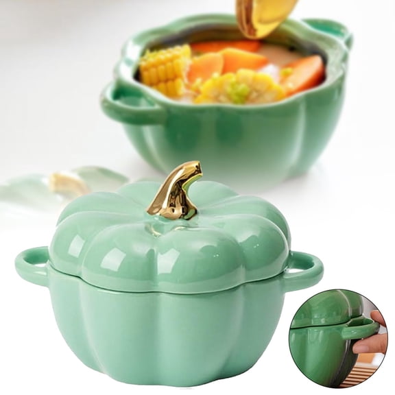 Oven Pumpkin Bowls Ceramic Pumpkin Pots For Cooking Pumpkin Dutch Oven Pot With Lid Mini Pumpkin Soup Bowls For Home Thanksgiving Halloween,Food Storage Containers