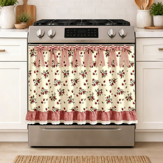 Oven Rack Protective Skirt Heat Resistant Reusable Liner Washable Polyester Fabric Cover Guards Against Burns Spills Kitchen Appliance Decoration