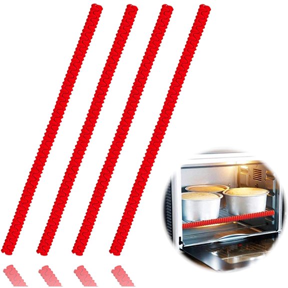 Oven Rack Shields - 4 Pack Heat Resistant Silicone Oven Rack Cover 14 Inches Long Oven Rack Edge Protector, Protect Against Burns and Scars