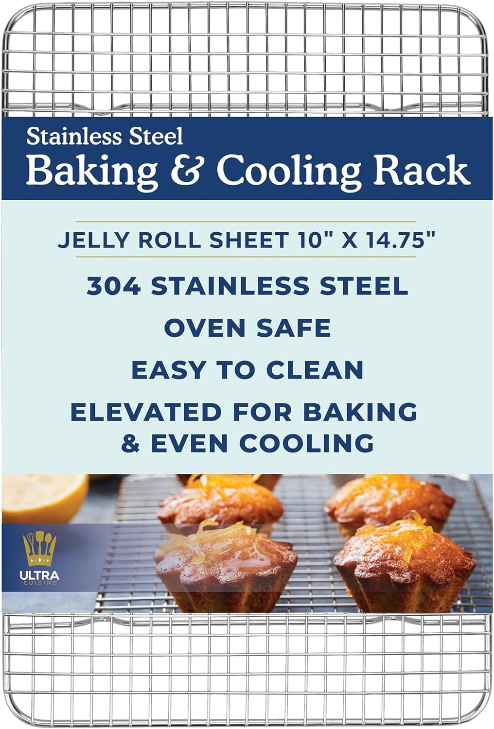 Stainless Steel Non-Stick Baking and Cooling Rack with Rack