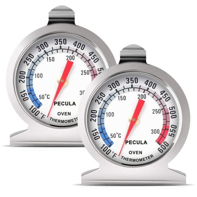 Oven Thermometer 2 Pack 50-300C/100-600F, Oven Grill Fry Chef Smoker Thermometer Instant Read Stainless Steel Thermometer Kitchen Cooking Thermometer