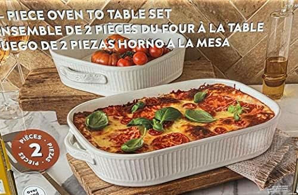 Oven To Table Casserole Set 2PC Large Baking Dish Small Baking Dish