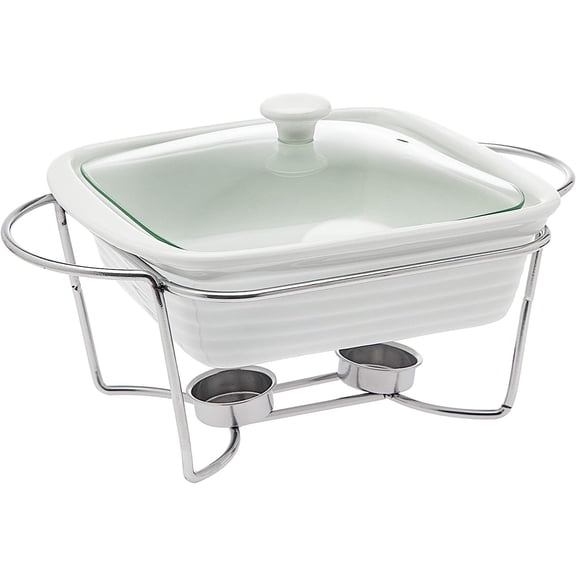Oven to Table Square Baker, Warmer, Serving Piece with Stand - 1.2 Quart
