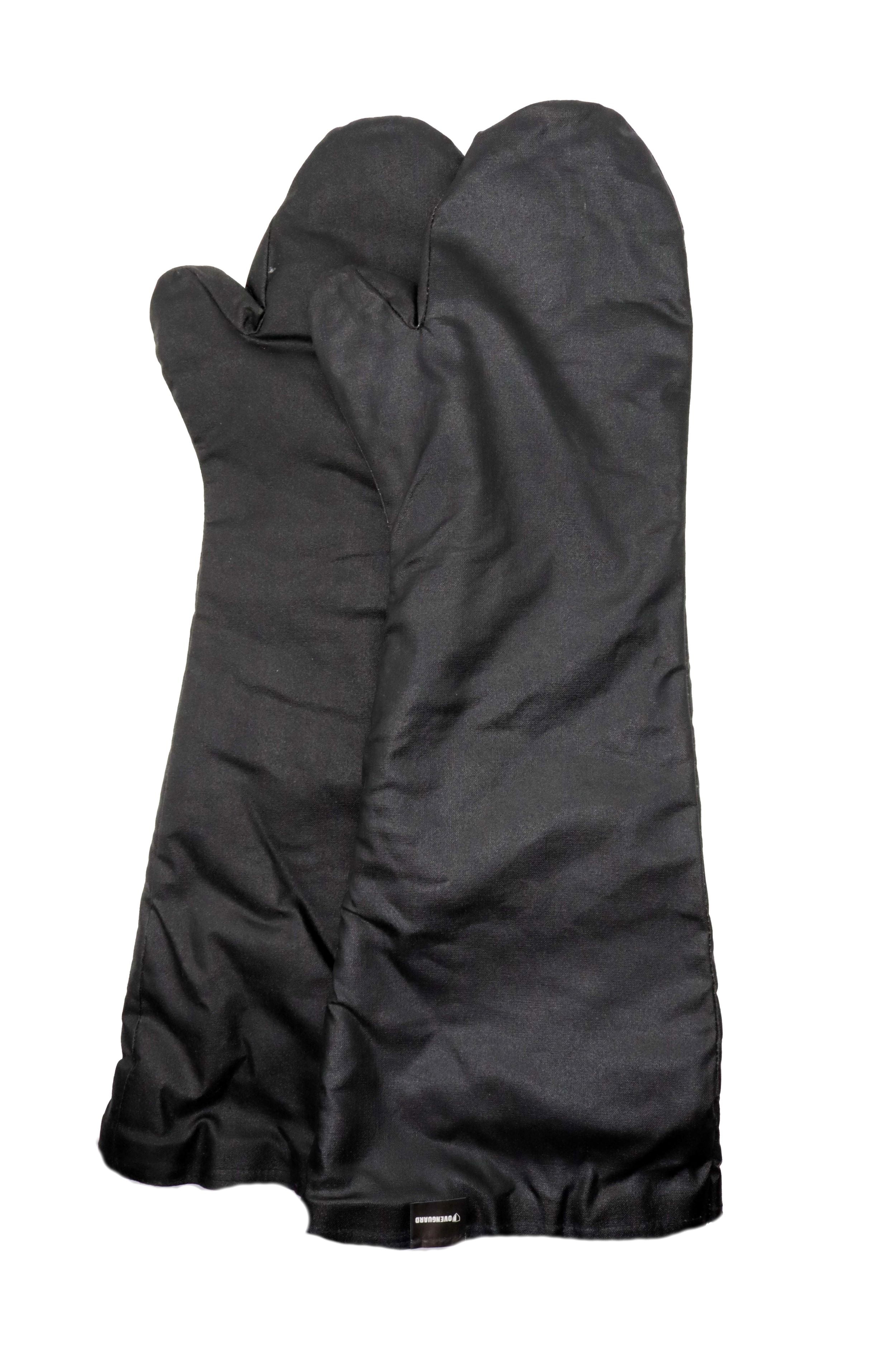 OvenGuard 24" Oven Mitts, Burn & Steam Protection, 500 Degree Temp Rating, Black, Rough Finish on Hand for Grip, Sold by Pair