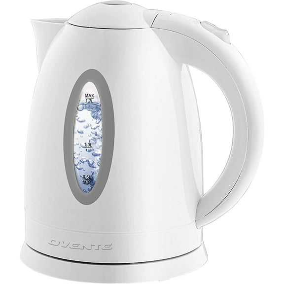 Ovente 1.7 Liter BPA Free Cordless Electric Kettle, White (KP72W)