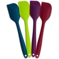 thumbnail image 1 of OVENTE 4 Pieces Non-Stick Silicone Spatula Set with Heat Resistant & Stainless Steel Core, Dishwasher Safe Premium Utensils with Seamless Design Perfect for Baking Cooking & Mixing, Multi SP1004BLGPR, 1 of 7