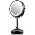 thumbnail image 1 of Ovente 7'' Lighted Tabletop Makeup Mirror, 1X & 7X Magnifier, Spinning Double Sided Round LED, Great for Vanity, Bath, & Bedroom, Battery Powered, Antique Bronze MCT70ABZ1X7X, 1 of 9