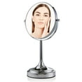 thumbnail image 1 of Ovente 7" Tabletop Round Makeup Mirror with Stand, 1X & 7X Magnifier, Polished Chrome MNLCT70CH1X7X, 1 of 8