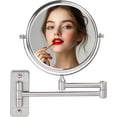 thumbnail image 1 of OVENTE 7" Wall Mounted Makeup Mirror with 1X/7X Magnification, Double Sided Magnifying Round Bathroom Vanity Mirror, 360° Swivel Design, Extendable and Folding Arm, Antique Bronze MNLFW70BR1X7X, 1 of 9