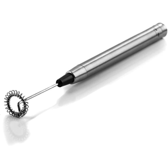 Ovente Electric Handheld Portable Milk Frother Mixer with Stainless Steel Slim Design Powered By 2 AAA battery Compact Easy to Store Multi Whisker for Coffee Leche Latte Hot Chocolate Silver FRS1010S