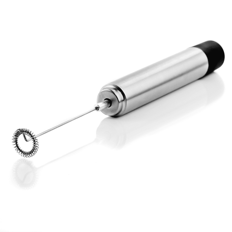 Ovente Electric Portable Handheld Milk Latte Frother Foam Drink Maker with Premium Stainless Steel Material Fast Mixer with 2 AA Battery Operated