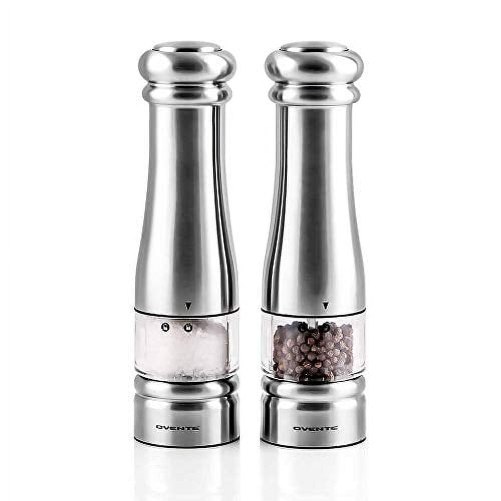 OVENTE Stainless Steel Silver 2-in-1 Automatic Electric Salt and