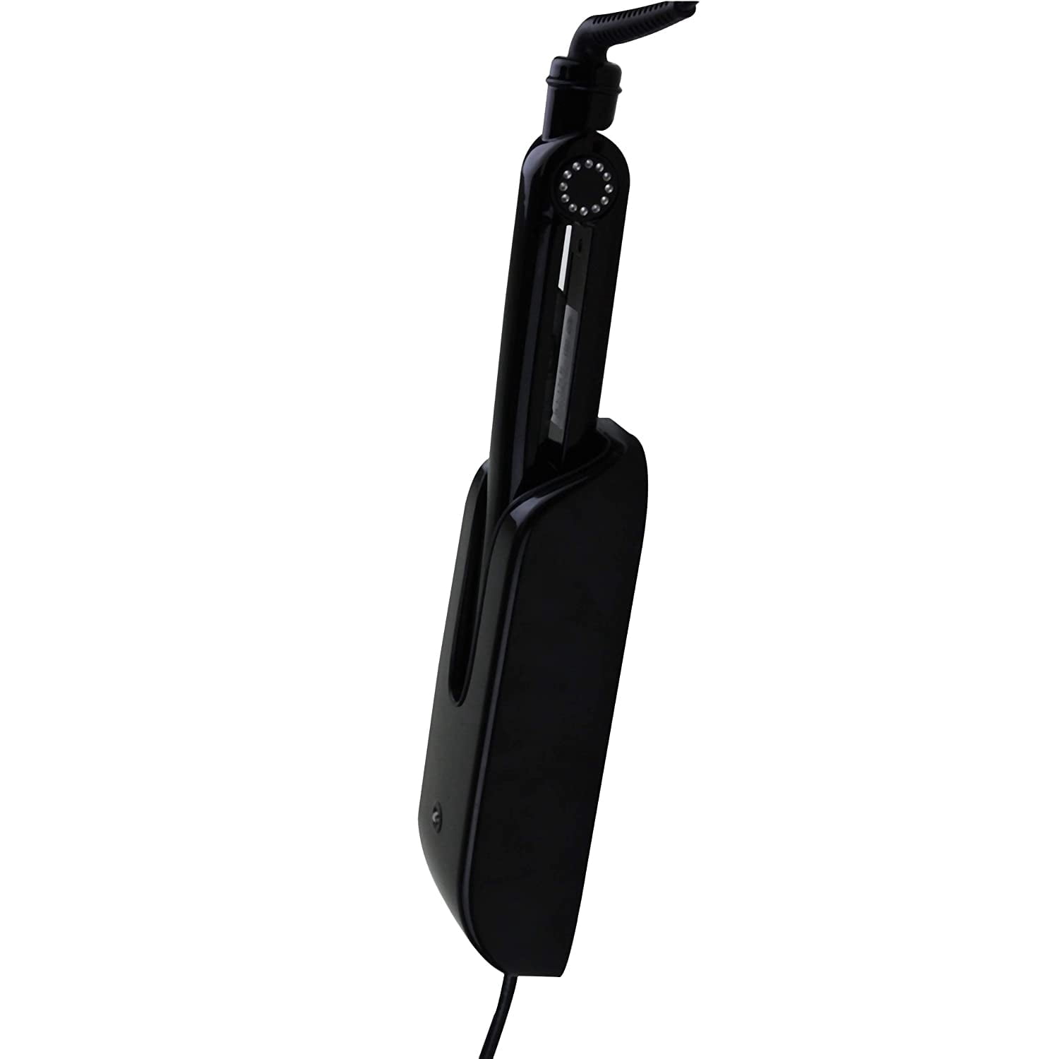 OVENTE Flat Iron Holder Wall Mount 10 Inch Hot Styling Storage Tool, Straightener & Salon Organizer, Appliance Case, Heat Resistant, Bathroom Sink, Hair Stylist & Barber Station, Plug In Black WMB1