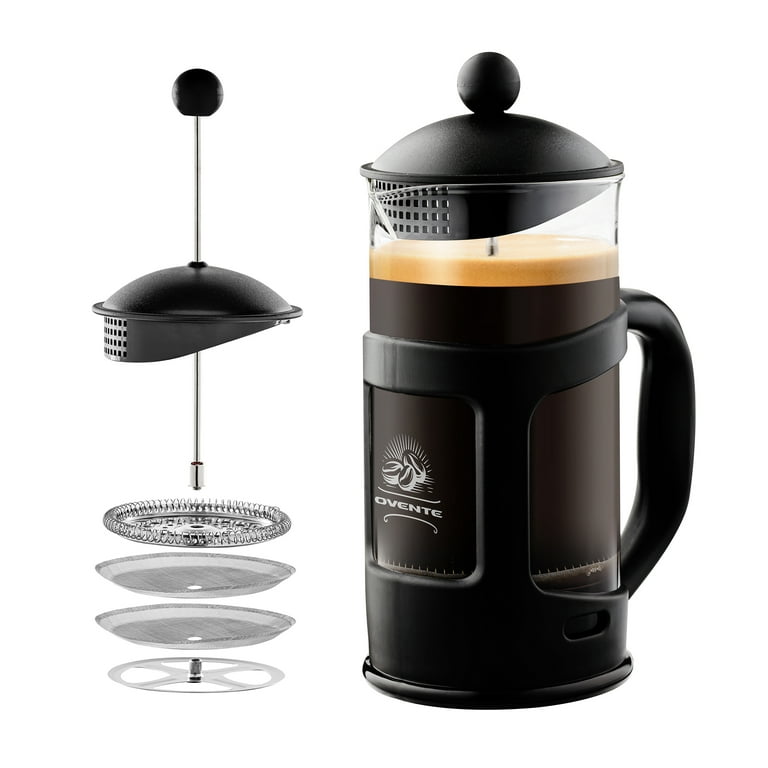  The Original Glass French Press Coffee Maker - Versatile Coffee  Press, Tea Press w/ 4 Level Filtration, BPA Free French Press Stainless  Steel Coffee Maker by Cafe Du Chateau (34oz): Home