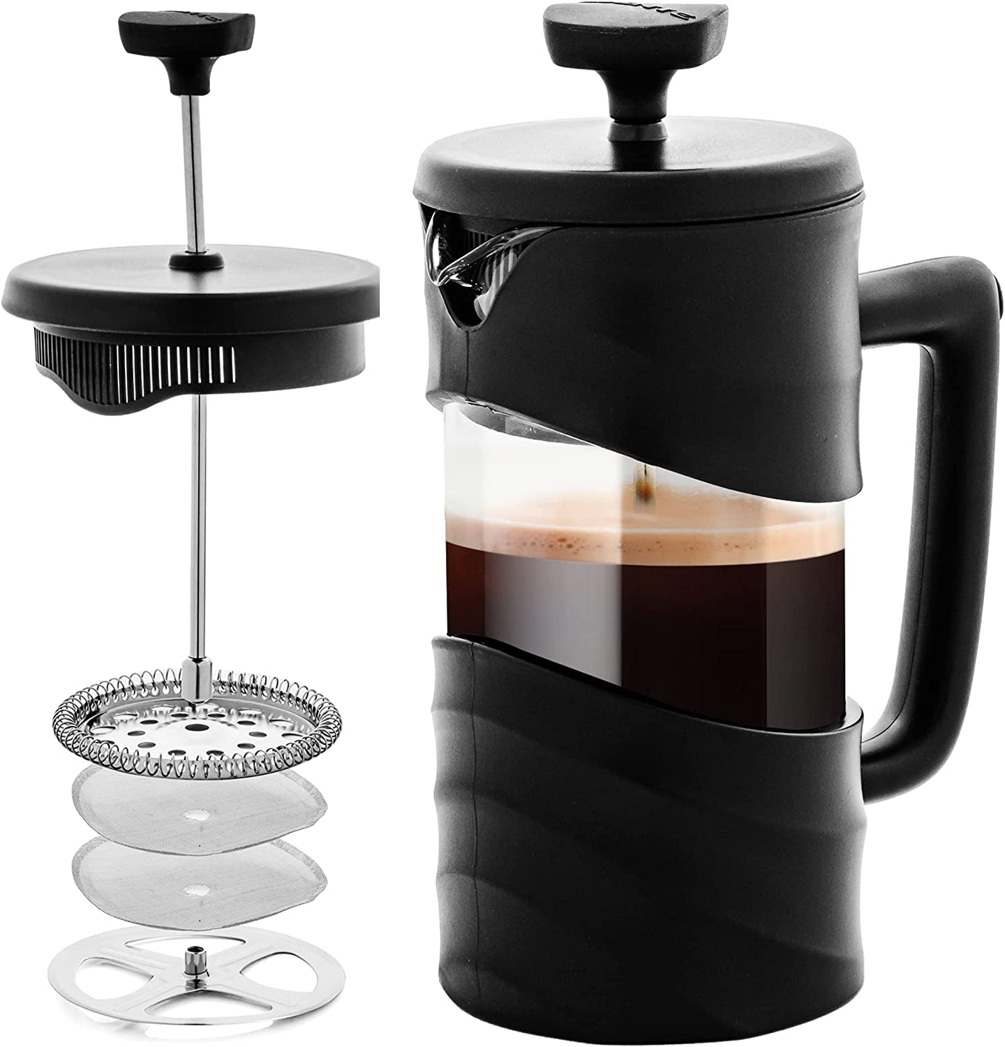 Kaffe Large French Press Coffee Maker & Camping Coffee Pot - Double-Wall  Stainless Steel Tea & Coffee Press with Extra Filter - Perfect Travel 
