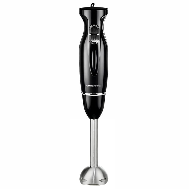 OVENTE Electric Corded Hand Blender, 300W with 2 Mixing Speeds Black HS560B | Handheld Immersion Stick Mixer with Stainless Steel Blades for Smoothies, Purees & Baby Food