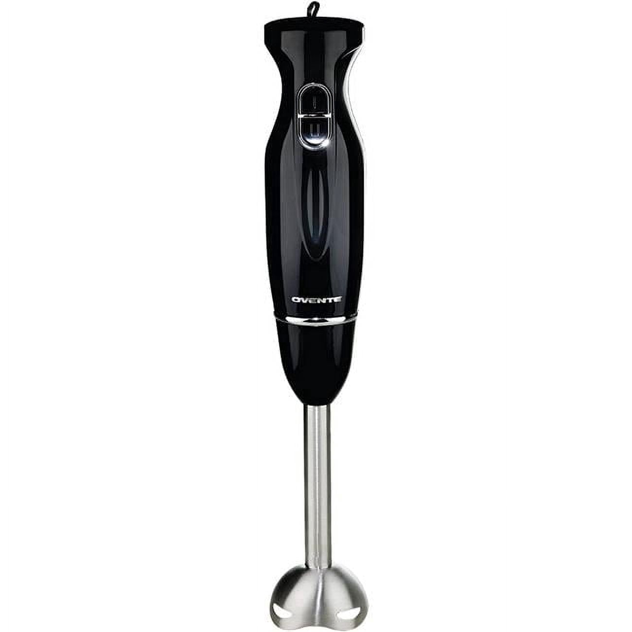 OVENTE Immersion Hand Blender, 300W Electric Handheld Stick Mixer with 2 Mixing Speeds and Stainless Steel Blades for Smoothies, Purees & Baby Food, Black HS560B
