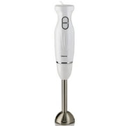 Ovente HS560W Multi-Purpose Immersion Blender, 300-Watt Hand Mixer, 2 Speeds, Brushed Stainless Steel Blades and Detachable Shaft, White