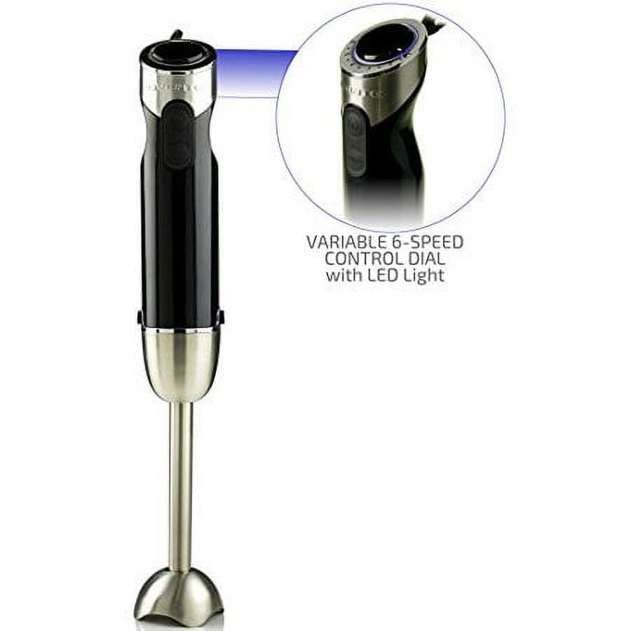 Ovente Immersion Electric Hand Blender with Brushed Stainless Steel
