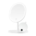 thumbnail image 1 of OVENTE 9" Rechargeable Lighted Tabletop Makeup Mirror with Mini Magnetic 10X Magnifying Mirror, Touch Screen Dimmable LED Lights, Portable Vanity Mirror Perfect for Bathroom or Travel, White MOT22W, 1 of 8