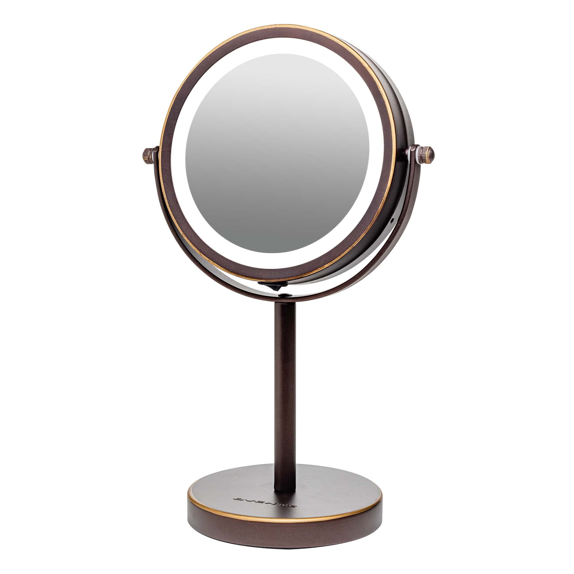 Antique Bronze Round Iron Countertop Magnifying Mirror
