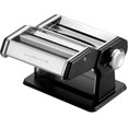 thumbnail image 1 of Ovente Manual Stainless Steel Pasta Maker Machine and 7 Thickness Setting (0.5 to 3 mm), Easy Cleaning & Storage with Attachments of Hand Crank Roller Noodle Cutter & Countertop Clamp, Black PA515B, 1 of 8