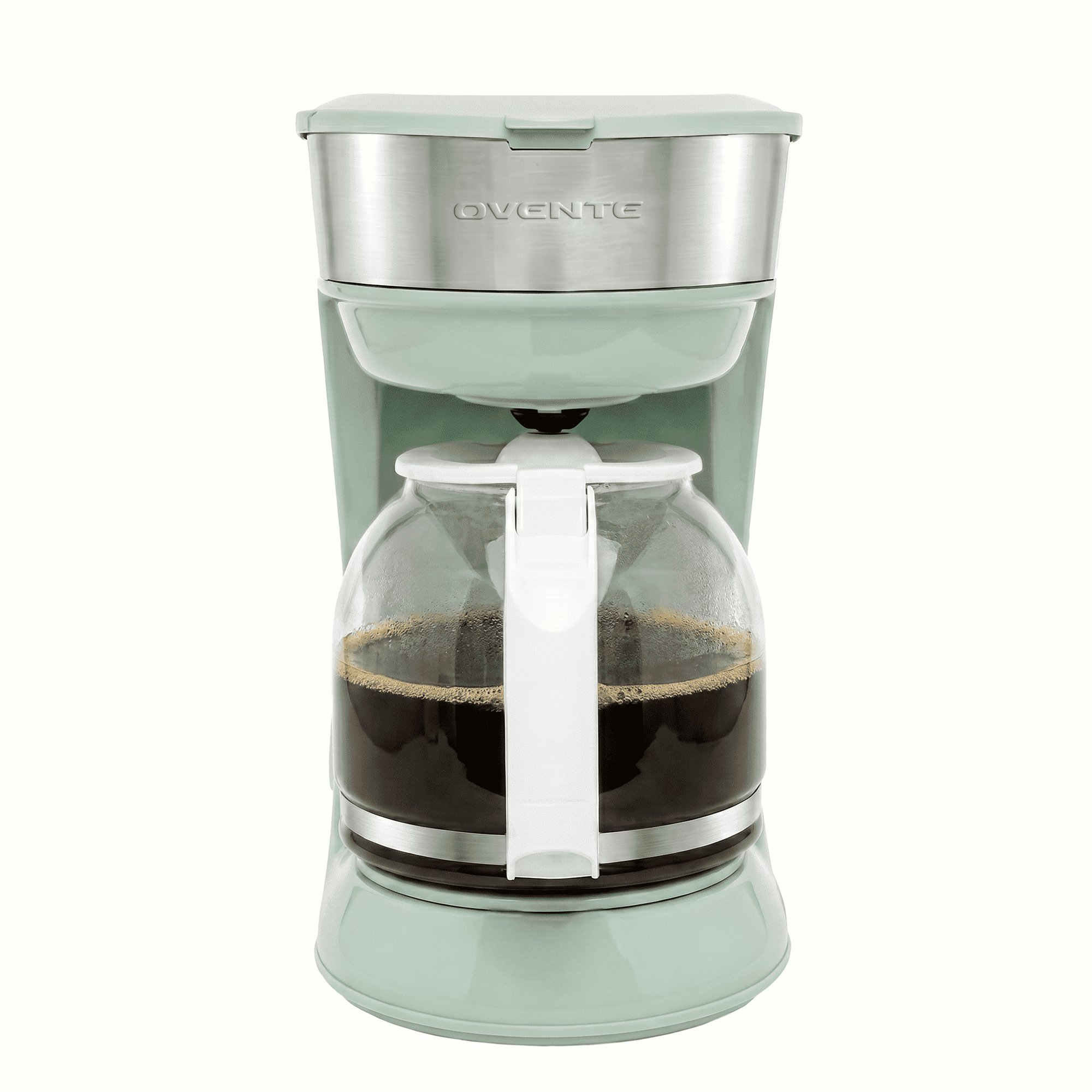 OVENTE 12-Cup Drip Coffee Maker with Easy On/Off Switch, Teal CM412LBL | Anti-Drip System, Heat-Resistant Borosilicate Glass Carafe, Reusable Filter, Water Leve