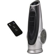 OVENTE Oscillating Tower Fan with Remote Control, 3-Speed LCD Panel & 8H Timer, 30.5 Quiet & Bladeless Indoor Standing Floor Fan, Blows Cold Air for Home, Bedroom, Living Room or Office, Silver TF88