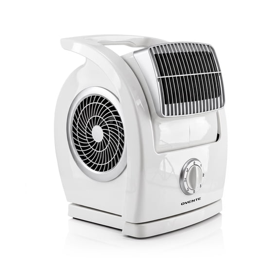 OVENTE 15" Electric Blower Floor Fan with 90° Oscillation, White BF74W | 100W Cool Breeze Air Circulator, 3-Speed and 2 Mode Settings, Bladeless, Low-Noise Suitable for Bedroom, Living Room, Office