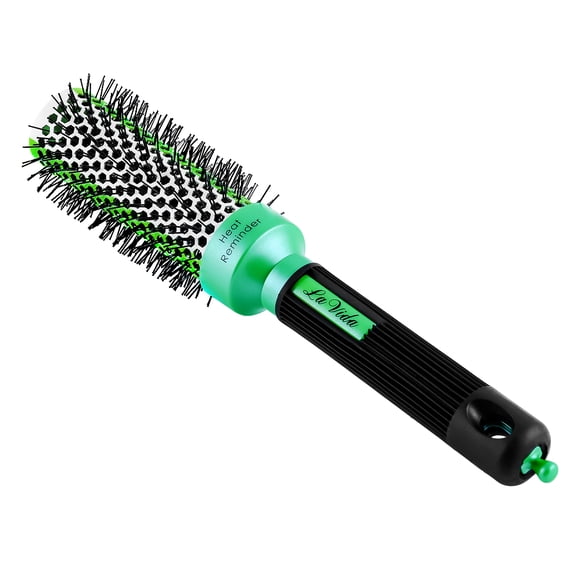 Ovente Professional Round Brush 1.25 Inch Lightweight Vented Ceramic Soft Antistatic Bristles with Pick Tool Anti Microbial Thermal Volumizing Curling Blowdry Salon Womens Mens Beauty Small Green HAB1