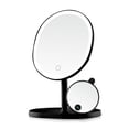thumbnail image 1 of OVENTE 9" Rechargeable Lighted Tabletop Makeup Mirror with Mini Magnetic 10X Magnifying Mirror, Touch Screen Dimmable LED Lights, Portable Vanity Mirror Perfect for Bathroom or Travel, Black MOT22B, 1 of 8