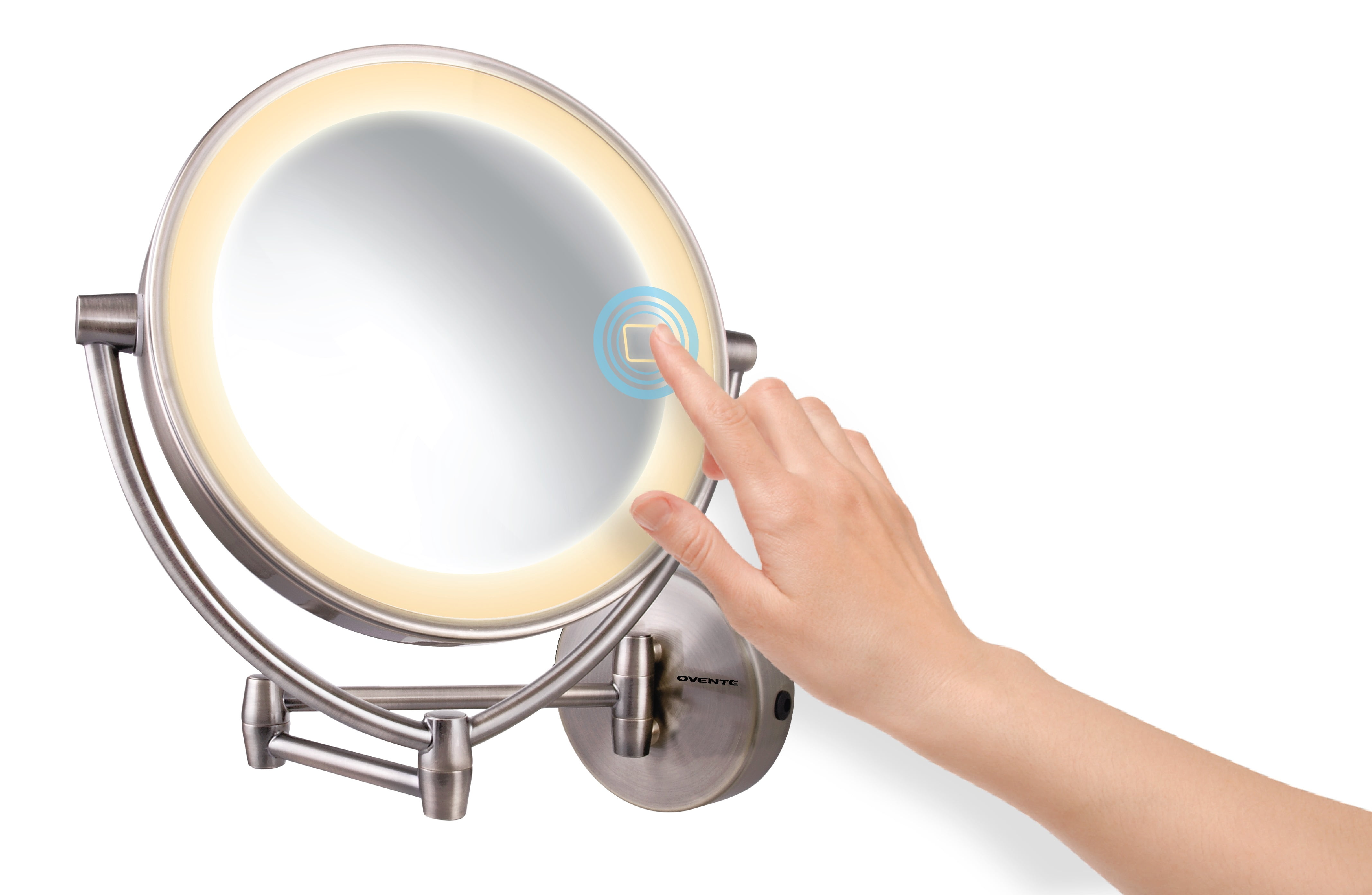 Ovente Wall Mount Mirror with 3 LED Lighting Tones (Daylight, Cool