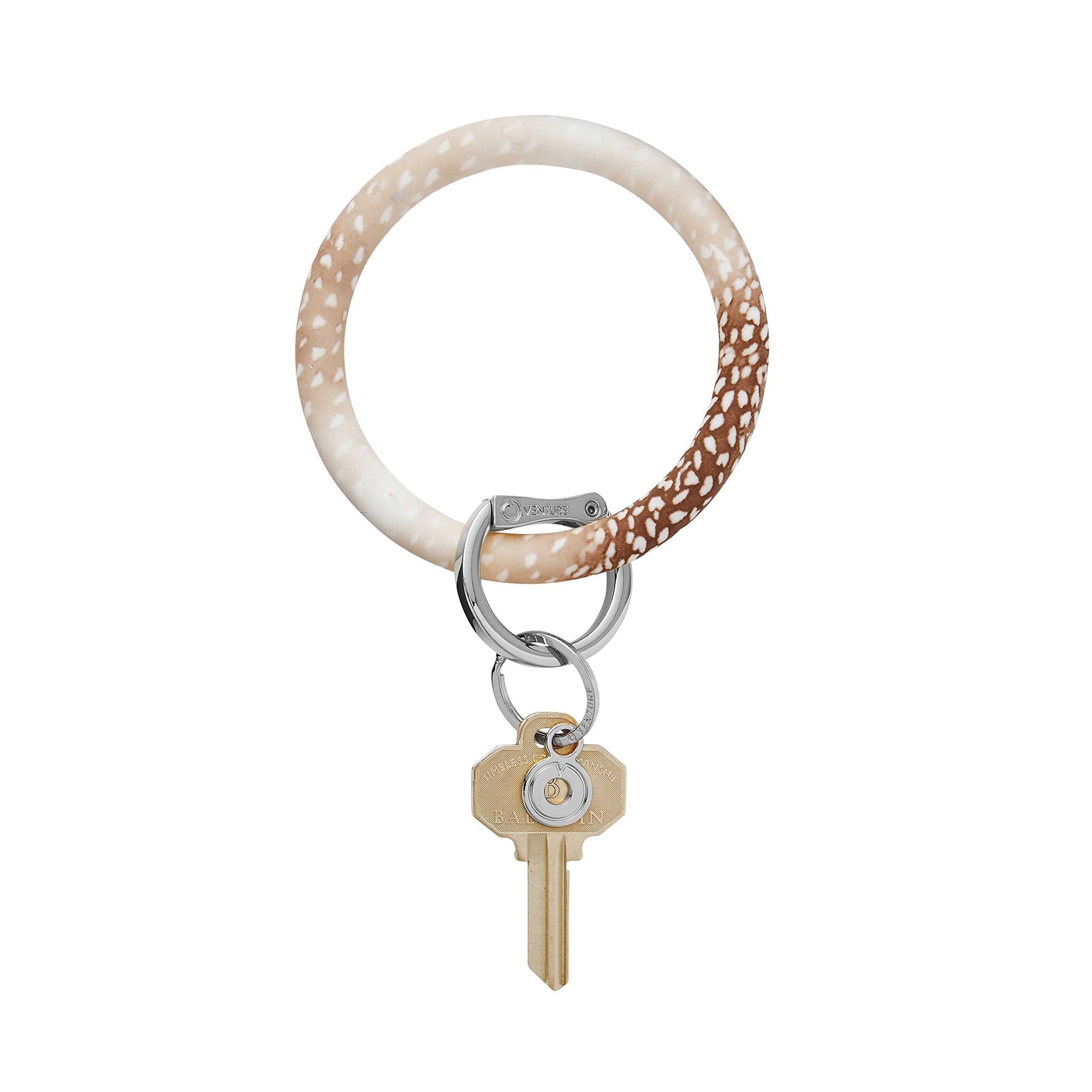 Oventure, The Original Bracelet Keychain, Silicone Big O Key Ring - Print Collection (Antelope)
