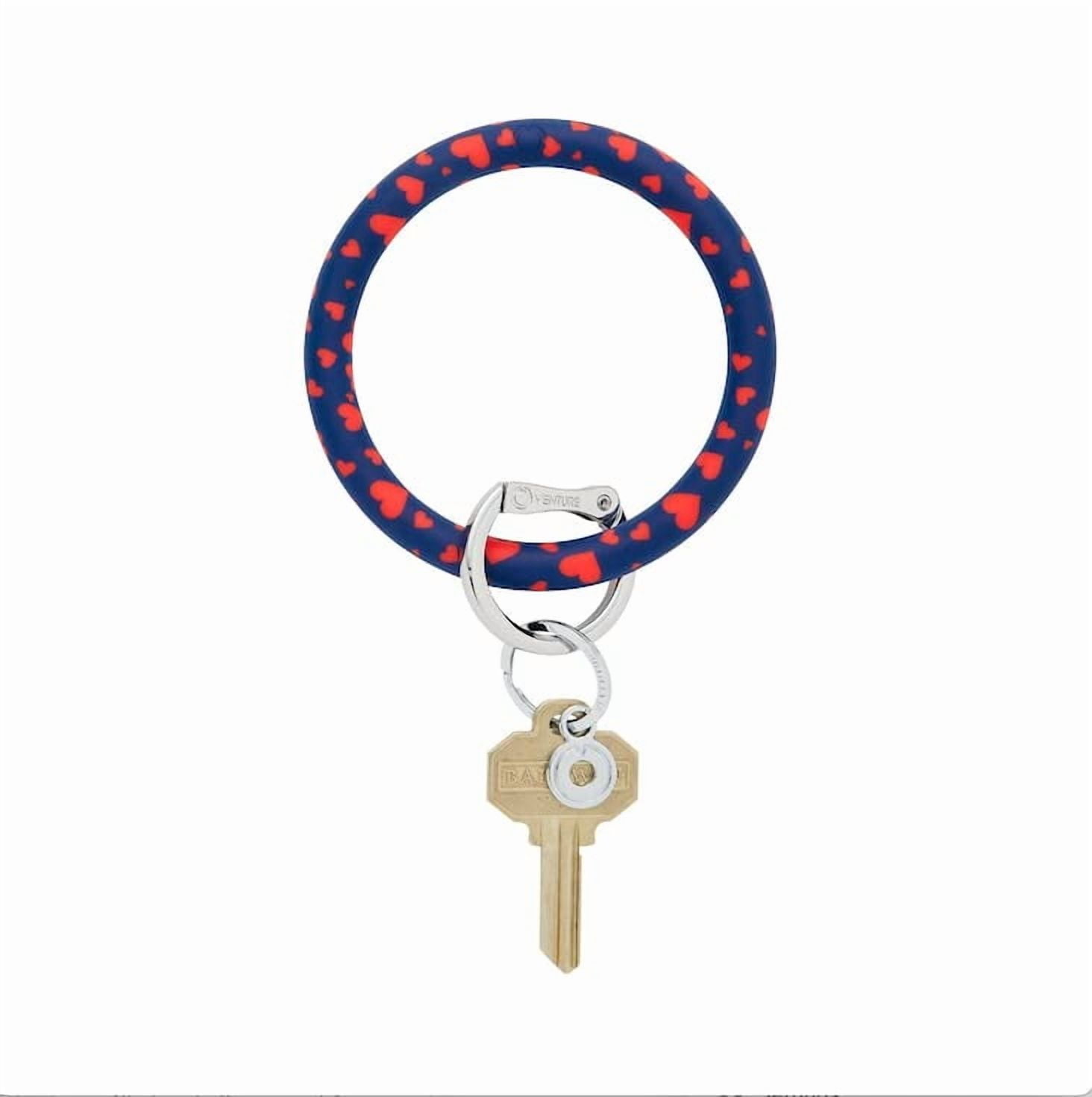 Oventure, The Original Bracelet Keychain, Silicone Big O Key Ring - Print Collection (Queen of Hearts)
