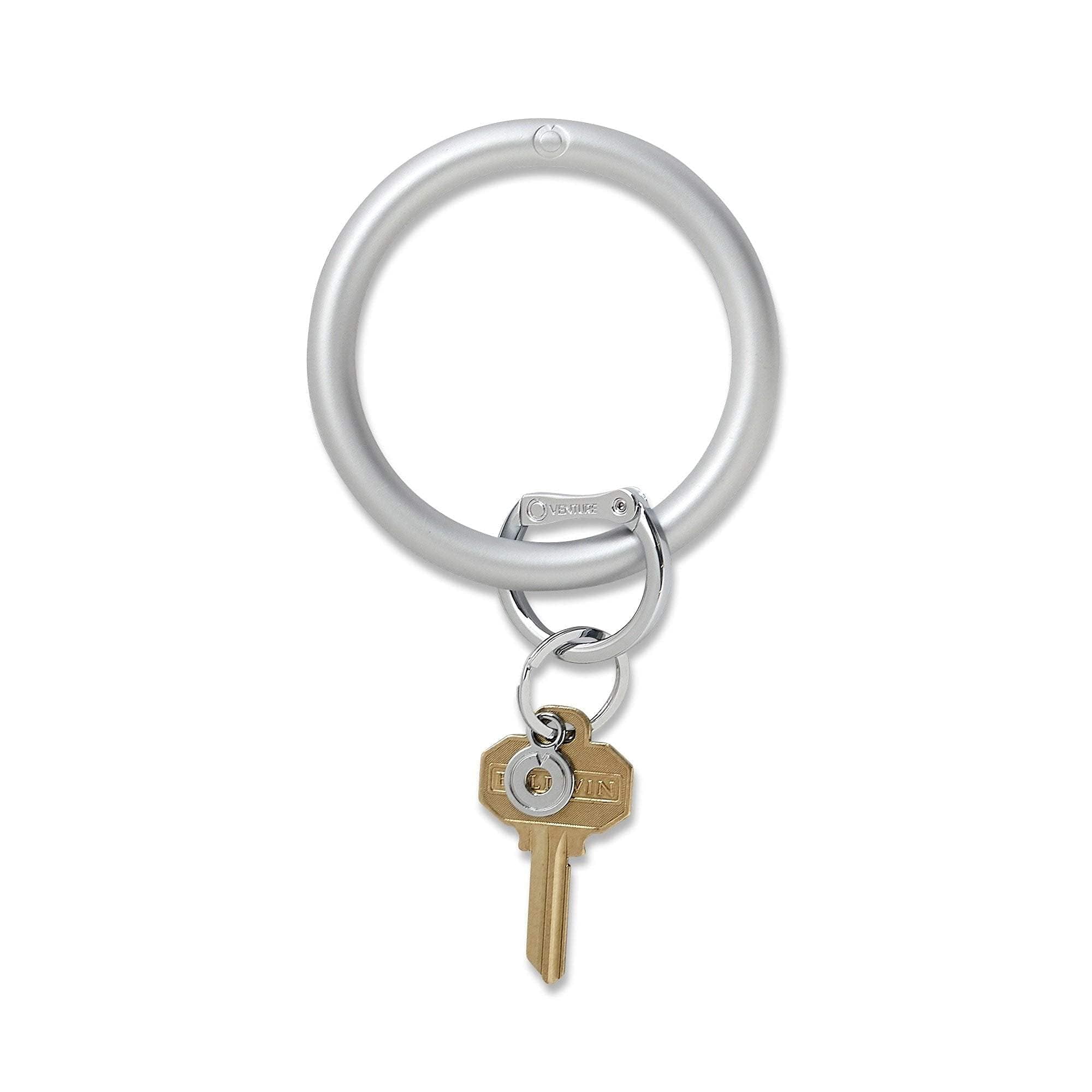 Oventure, The Original Bracelet Keychain, Silicone Big O Key Ring - Solid Quicksilver
