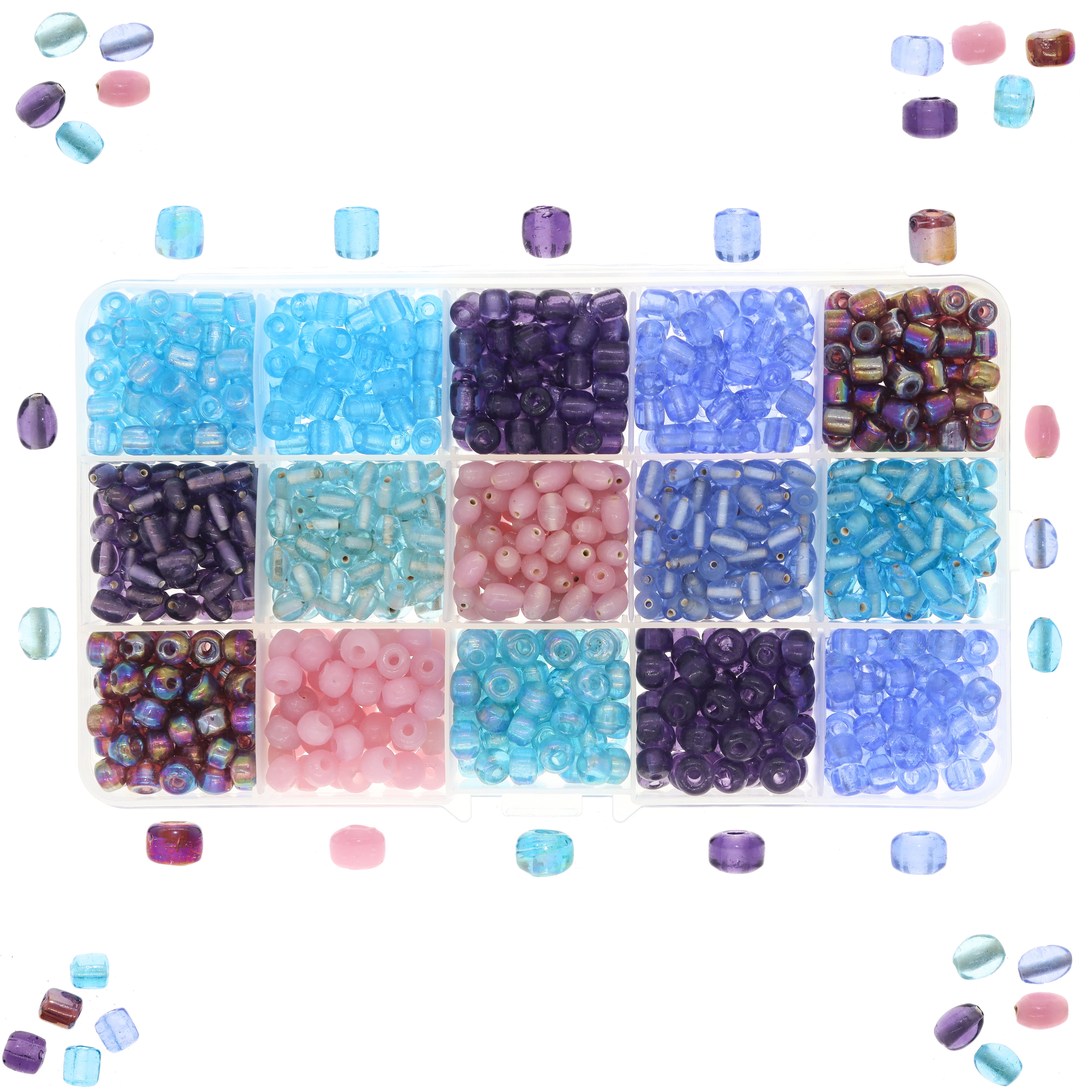 Over 1100 Glass Pony Beads for Jewelry Making Supplies for Adults