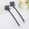 thumbnail image 1 of Over 20 Styles 2pcs Navy Blue Rhinestone Crystal Hairpin Women's Luxury Metal Hair Accessories Edge Clip ​ s for Girls, 1 of 10
