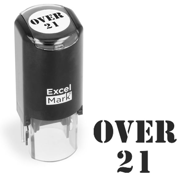 ExcelMark Over 21 Hand Stamp - Black Ink