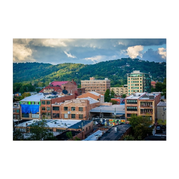 Over Asheville 02 - Asheville North Carolina Photography Unframed Wall Art Print 5 x 7 inches