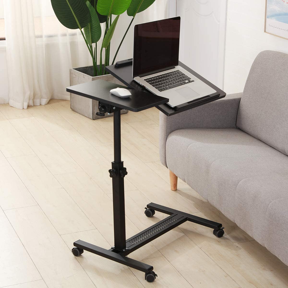 Over Bed Table with Wheels Adjustable | Rolling Laptop Table Overbed ...