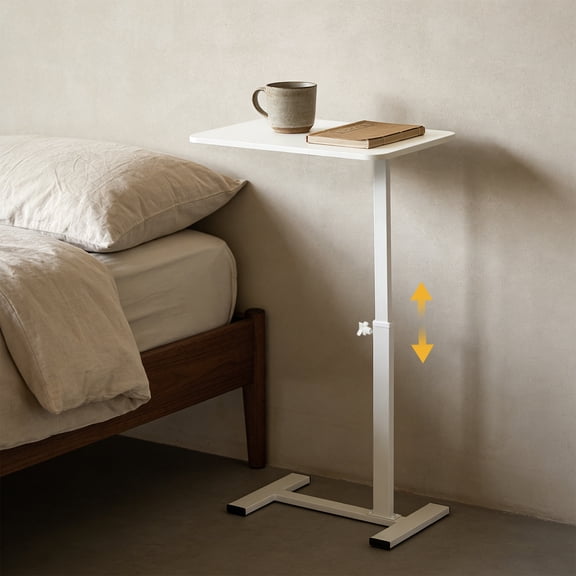 Over Bed Table with Wheels Height Adjustable Laptop Table Movable Table Computer Standing Desk for Living Room, Bedroom, Office Building