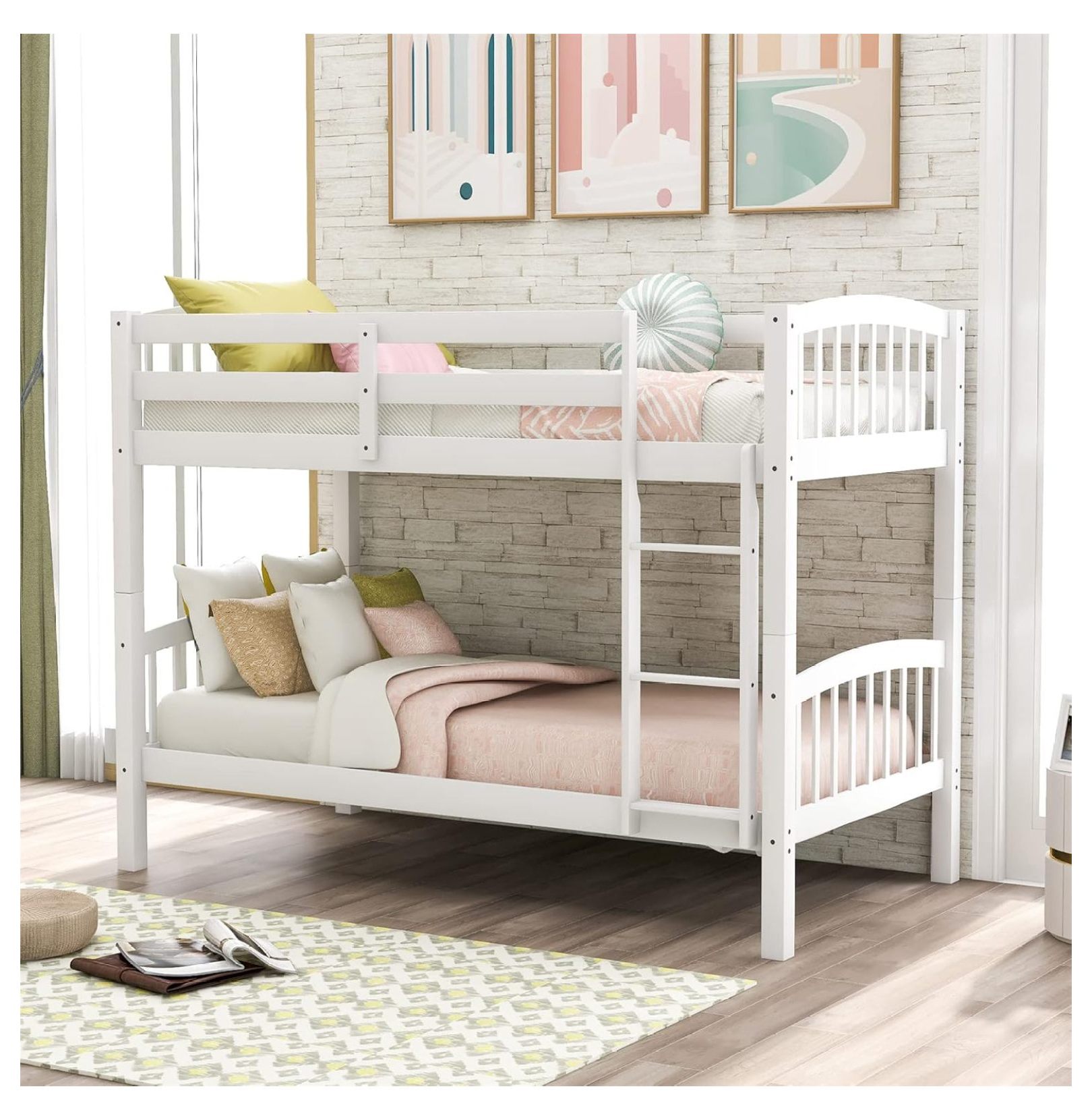 Over Bunk Beds, Convertible Into Two Individual Solid Wood Beds