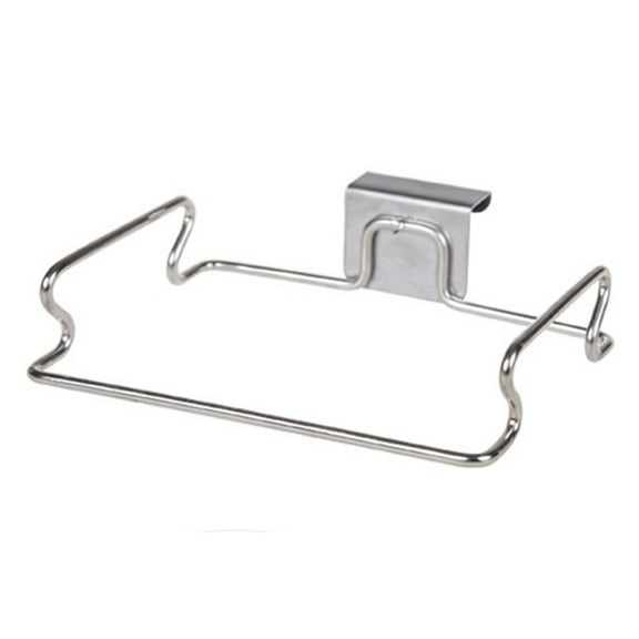 Over Cabinet Door Garbage Bag Holder Wire Storage Rack No Drill Plastic Bag Organizer for Kitchen Pantry