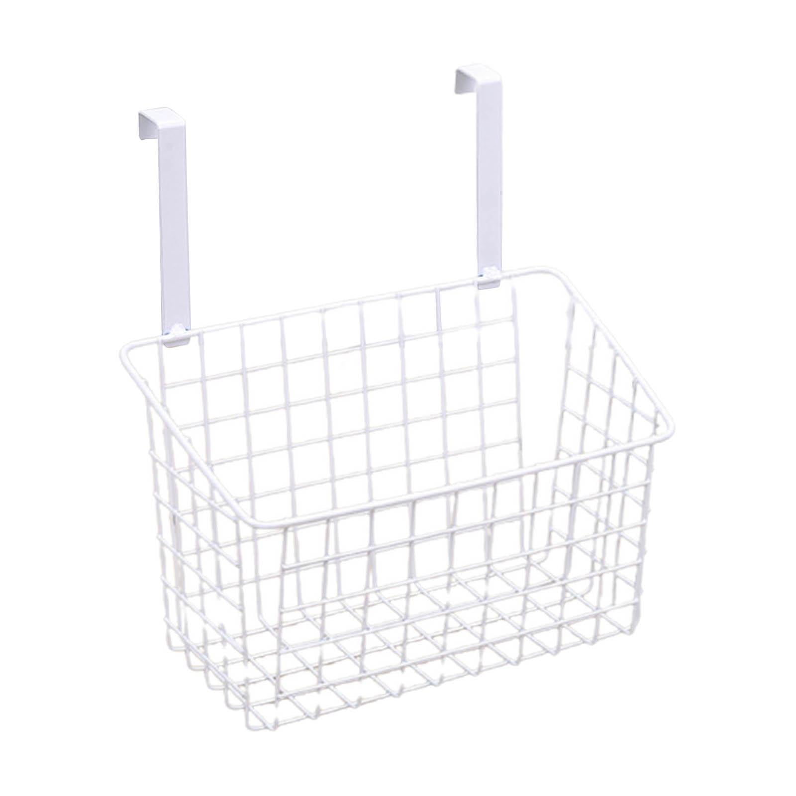 Over Cabinet Door Organizer with Hooks under Sink Door Organizer for Bathroom, White