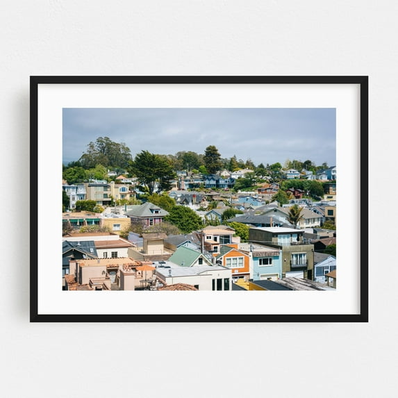 Over Capitola 01 - Capitola California Photography Architecture Cityscape Scenic Landscape Black Framed Wall Art Print 12 x 18 inches
